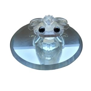 Swarovski crystal frog prince wih black eyes